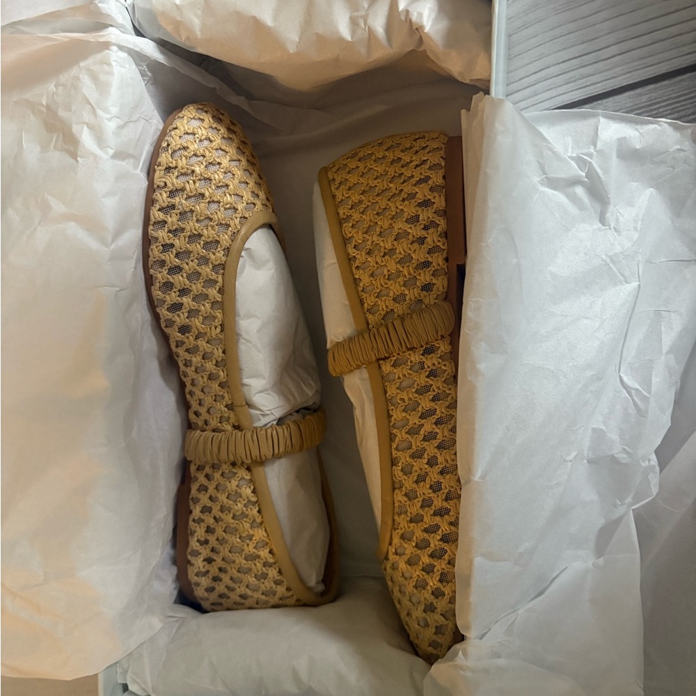 Frances Valentine Tan Ella Raffia Ballet Flat 6 - Picture 2 of 9